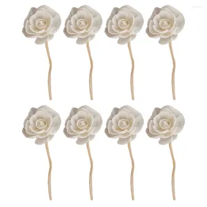 Fleurs décoratives 8 pcs Roard Sola Flower Aroma Diffuseur avec huiles essentielles Sticks Home Decor Tool Rattans en bois