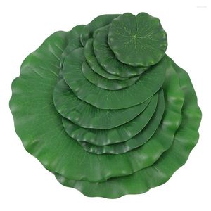 Fleurs décoratives 8 pcs simulées Lotus Leaf étang décor accessoire piscine artificielle lis tampons alimentaires jardin