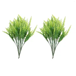 Fleurs décoratives 8 pcs Simulater l'herbe persane plantes artificielles fausses feuilles de fougère de la feuille en plastique branche aquatique cueillets faux arrangement