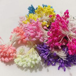 Fleurs décoratives 800pcs 5 mm / 0,19 pouce en mousse artificielle étamine Décoration de fête de mariage Flores artificiale décor