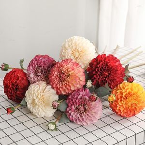 Decoratieve bloemen 80 cm kunstmatige bloem 2 dahlia European arrangement Wedding Home El counter eettafel decoratie nep