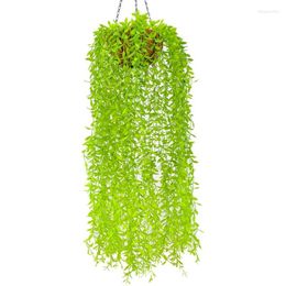 Decoratieve bloemen 80 cm kunstmatige groene plantenwand hangende wilg huilen 5 vorken kruising plafond rattan home decoratie