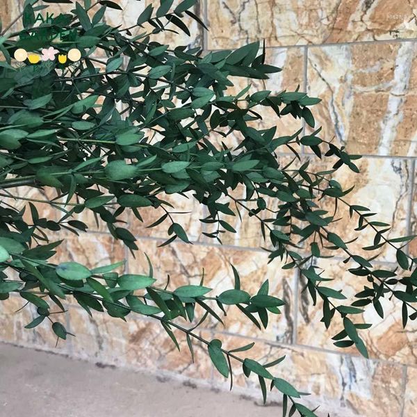 Fleurs décoratives 80g feuilles d'eucalyptus séchées jardin décor à la maison plante de Tenuifolia naturelle pour la décoration de mariage bricolage bouquet de guirlande de mariée