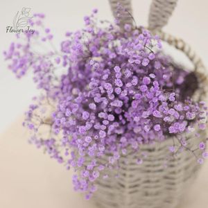 Fleurs décoratives 80g Fleur séchée Purple Baby's Bouquet Bouquet préservé Gypsophile de mariage gypsophile Table de fête de fête