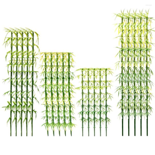 Fleurs décoratives 80 pièces modèle d'arbres de bambou miniatures en plastique vert pour la décoration de la maison