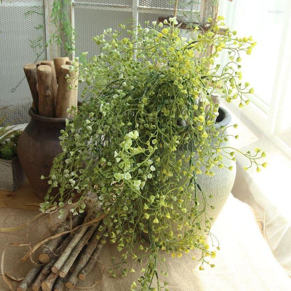 Fleurs décoratives 81 cm Artificielle Fer À Cheval Vigne Herbe Branche Faux Tenture Plante Verte Fête De Mariage Fond Salon Maison