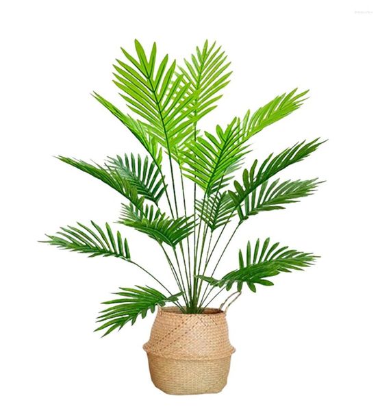 Fleurs décoratives 82 cm plante de palmier Areca artificielle 32 pouces fausses feuilles d'arbre tropical faux jaune pour la maison intérieure bureau à domicile décor moderne