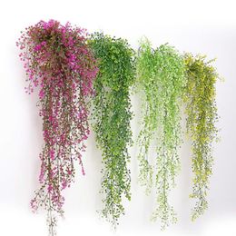 Decoratieve bloemen 83 cm kunstmatige nep zijden bloem wijnstok hangende slinger plant groen planten voor huizentuin muur bruiloft feest decor