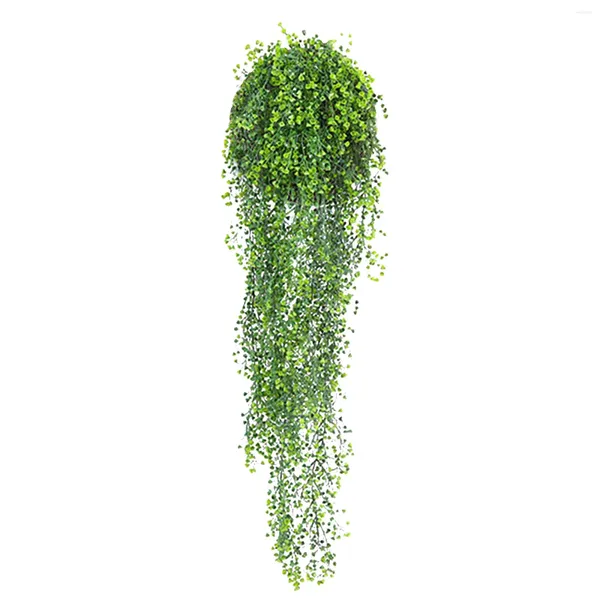 Flores decorativas 85 cm Plantas de vid artificiales Colgando Hiedra Hojas verdes Guirnalda Rábano Algas marinas Uva Falso Hogar Jardín Pared Decoración de fiesta