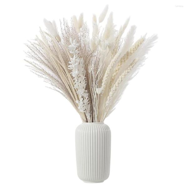 Fleurs décoratives 85 pièces, queues d'herbe de Pampas séchées et pompeuses, roseau naturel, décoration de maison Boho, décoration de mariage, Phragmites Dekoratio