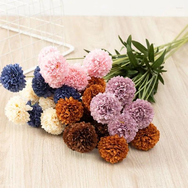 Fleurs décoratives 86 cm Daisy Artificiel 6 Head Long Branch Bouquet Home Wedding Garden Decoration DIY Bridal Silk Dandelion Fausse Fleur