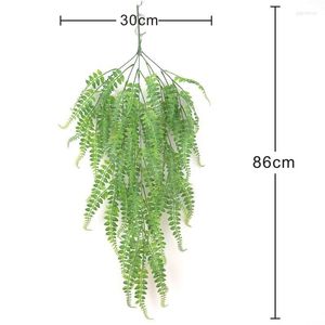 Fleurs décoratives 86CM Longueur Plastique Persan Herbe Suspendue Feuilles De Vigne Plantes Vertes Artificielles Guirlande Maison Jardin Décorations Murales