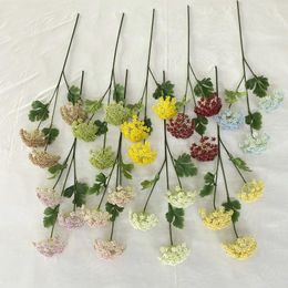 Flores decorativas 86 cm Velvet de plástico de plástico 3 puntas da mi guo decoración del hogar y boda el artificial flor de pografía accesorios