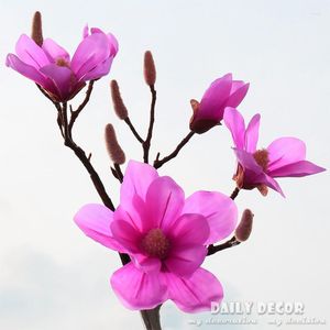 Decoratieve bloemen 88 cm Real Touch/Natural High Simulation 5 Heads Long Magnolia Groothandel Artificial Flower Hand Feel/Filt Quality