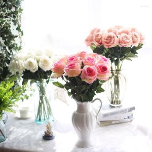 Decoratieve bloemen 8 cm 1 stks Flanel Rose Diy Garden Bush Fake Home Decoratie Flower Valentijnsdag aanwezig