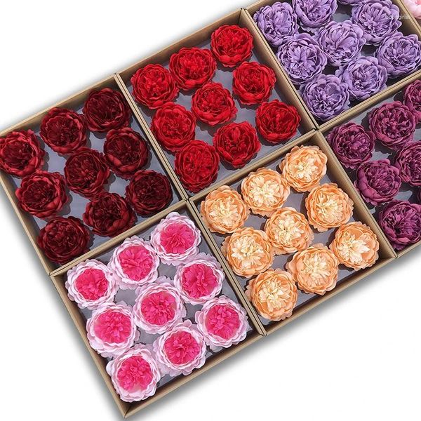 Fleurs décoratives 8cm Big Peony Soap Head Beauty Rose Wedding Home Decor Bouquet Material