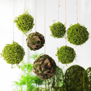 Fleurs décoratives 8 cm fête en osier naturel tissu de soie tenture murale boule plante artificielle pour mariage décor à la maison