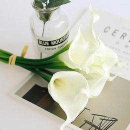 Fleurs décoratives 8pcs / arrangement de paquets décor de la maison cadeau durable sans décolorer le mariage de fleurs artificielles simulées pour vase calla lily po