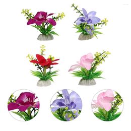 Fleurs décoratives 8 pièces, plat à Sushi de Restaurant, décor de fleurs, plateau, ornement d'herbe