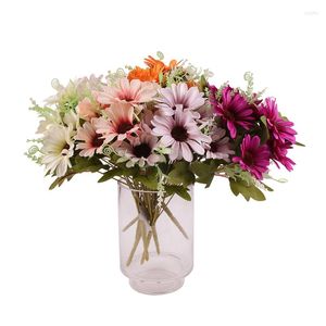 Decoratieve bloemen 9 Big Head Multicolor Rose Vase Home Decoratie Accessoires Fake Daisy Plastic Diy Flower Christmas Wedding Flow