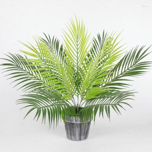 Flores decorativas 9 tenedor helecho artificial verde plantas falsas árbol grande hoja jardín bonsái hogar boda decoración hierba Tropical