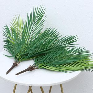 Fleurs décoratives 9 têtes faux Chrysalidocarpus Lutescens feuille de palmier simulé plante verte ameublement décoration scène de mariage en plein air