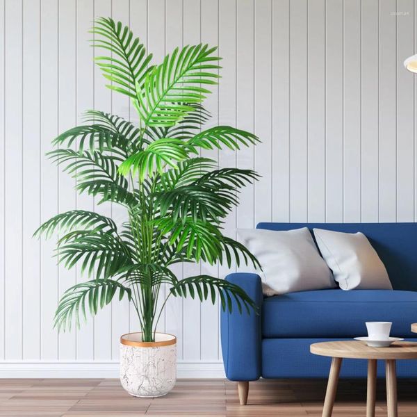 Fleurs décoratives 90-120 cm Grand palmier tropical artificiel fausse ramification de noix de coco