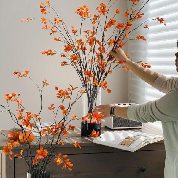 Fleurs décoratives 90 cm feuilles d'automne artificielles avec tiges décorations de table automne fausse feuille maison mariage banquet bureau décor pographie
