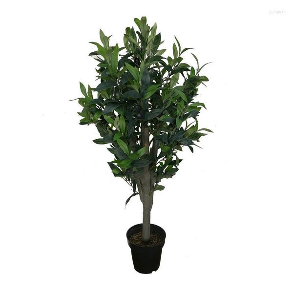 Fleurs décoratives 90cm Olivier Artificiel Faux Feuille De Soie Simulation Plantes Vertes En Pot Grand Bonsaï Pour Bureau Jardin Festival Verdissement