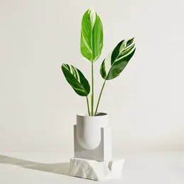 Fleurs décoratives 90cm oiseau du paradis plante feuille en plastique faux Vase Arrangement ornemental artificiel pour la décoration de bureau à domicile