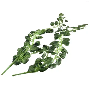 Fleurs décoratives 90 cm Green Leaf artificiel fausses plantes de la vigne de la vigne de la vigne en soie suspendue Garland Mariage d'anniversaire de printemps