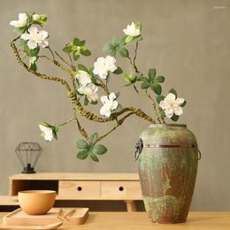 Decoratieve bloemen 90 cm Simulatie Rhododendron Artificial Fake Silk Flower Takken Modellering Home Decoratie vaas Put -arrangement