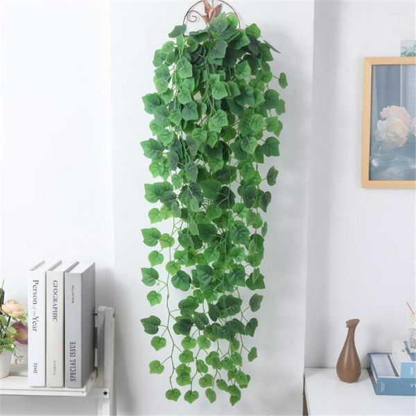 Fleurs décoratives 90 cm feuilles de vigne plante artificielle bricolage vert aneth patate douce raisin bégonia pastèque tenture murale pour la maison jardin décor