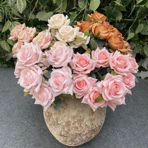 Decoratieve bloemen 9heads Wedding Rose Decor Scene Display Fake Bouquet Artificial Flower Classic Beautiful Party
