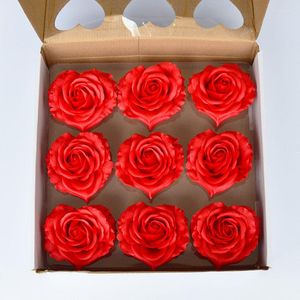 Fleurs décoratives 9 pièces Rose savon Floral en forme de coeur parfumé bricolage cadeaux créatifs pour la saint-valentin fête de mariage noël