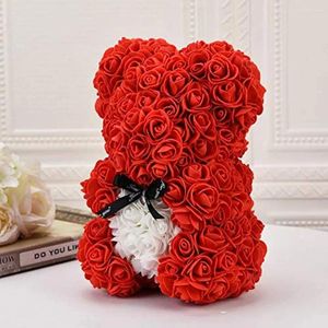 Decoratieve bloemen 9 STKS Valentijnsdag Cadeau 25 Cm Rode Roos Teddybeer Zeepschuim