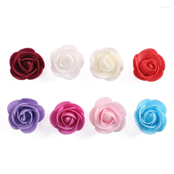 Fleurs décoratives A 3cm PE mousse artificielle Fleur en peluche Bouquet de rose pour la décoration de mariage à la maison Faux F