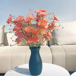 Fleurs décoratives un de 5 têtes artificielles rhododendron mousse rose azalée pour les tables de maison décor de cuisine de mariage