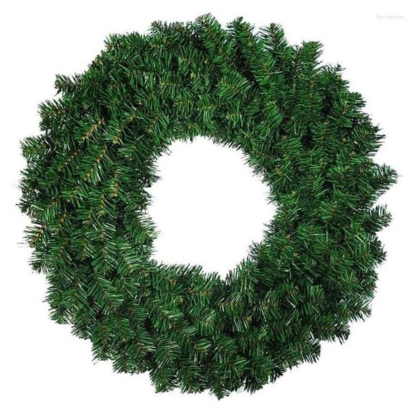 Fleurs décoratives ABSF 1 pièces guirlande de couronne de pin artificielle verte pour porte d'entrée fenêtre cheminée décoration de noël