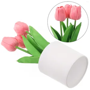 Accessoires de fleurs décoratives tulipe artificielle en pot, Bouquet de mariage 25x7.5CM, fausses plantes, cadeau de marque de décoration de fête à domicile