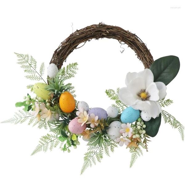 Couronne de fleurs décoratives de taille réglable, accessoire Floral Unique pour cheveux festif de pâques avec décorations multicolores