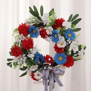 Fleurs décoratives American Independence Day Party Scene Layout Pendentif Pendentif Grande Garland Decoration Porte suspendue