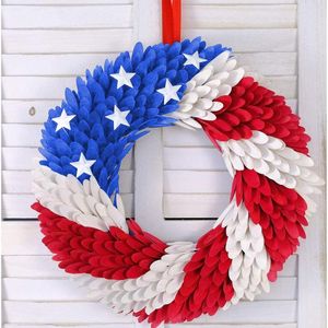Fleurs décoratives Jour de l'Indépendance Américain Décoration Guirlande EVA Feuille Maison Pendentif