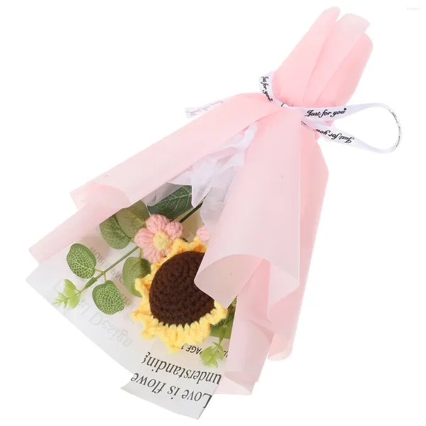 Fleurs décoratives et raccords, fleur artificielle, bricolage, Mini produit Floral fini, forme de Bouquet, accessoires pour petite mariée