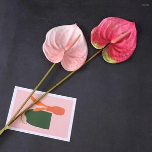 Decoratieve bloemen Anthurium nep lichtgewicht Home Green Plant Decoratie Non-Fading Single Branch Artificial Flower for Living Room