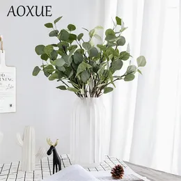 Decoratieve bloemen aoxue kunstmatige bloem zijden eucalyptus simulatie planten nep huis woonkamer bruiloft decoratie geld blad