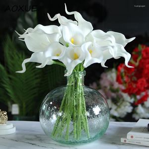 Decoratieve bloemen aoxue pu mini simulatie bloem calla lelie woonkamer eettafel studie el decoratie festival boeket witte groothandel