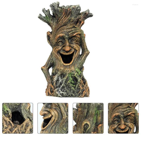 Flores decorativas Acuario Tanque Árbol Driftwood Resina Escondite Decoración Tronco Paisaje Registro Artesanía Adorno Cueva Betta Reptil