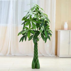 Fleurs décoratives AQUMOTIQUE 39Inches faux arbre 1pc Artificiel Pachira Aquatica Stand-up Greening pour la maison Afforest Hourse pas de pot de fleur