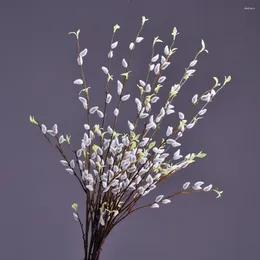 Fleurs décoratives Aqumotic Artificial Pussy Willow Branches pour vases 1pc Tall Pussywillow dans le vase de sol Fake Twigs Espigas Para Decoracion